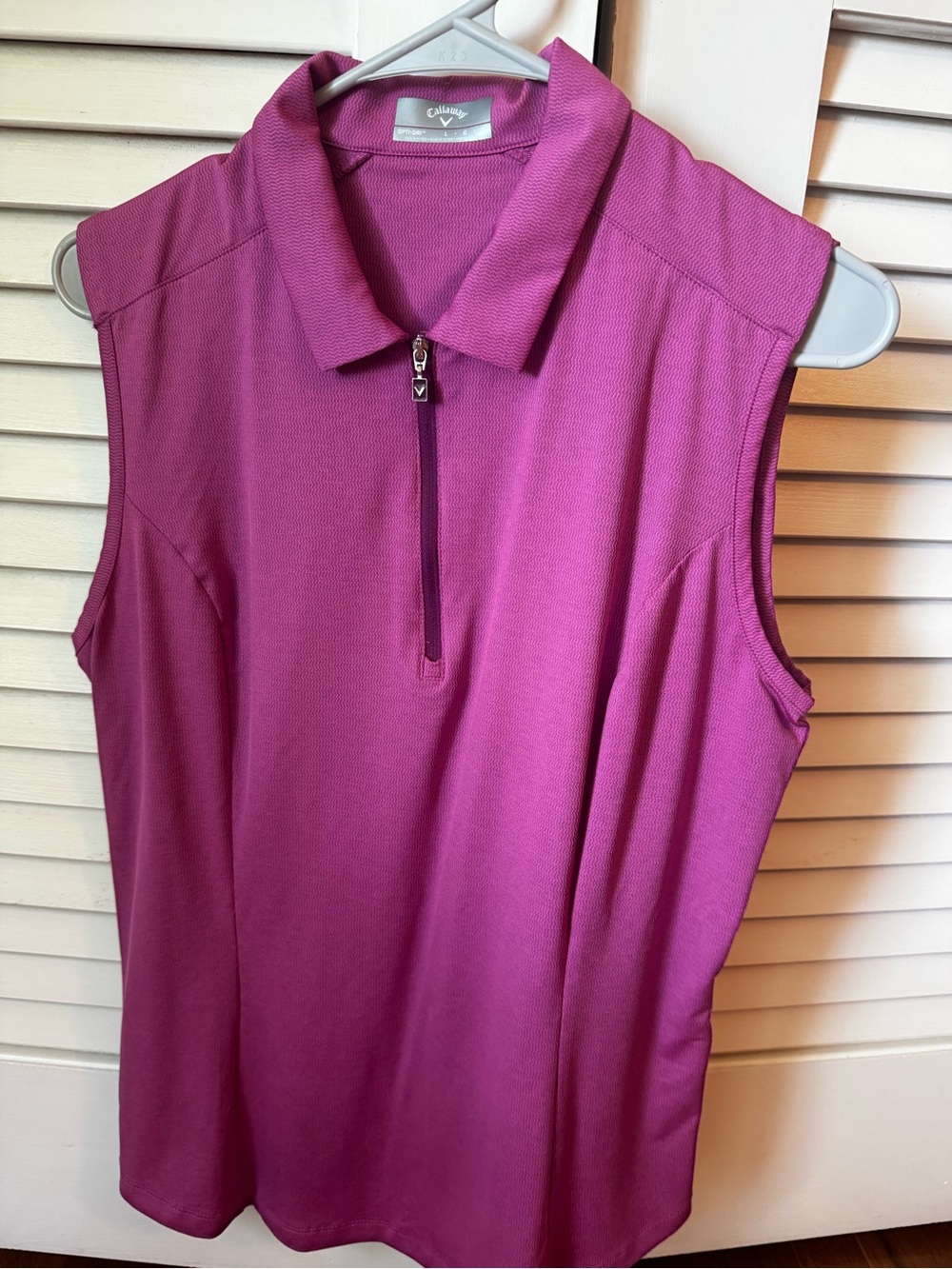 Callaway Women's Sleeveless Zip Polo - Magenta Pink